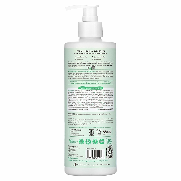 Babo Botanicals, Шампунь и гель для душа с эвкалиптом, 473 мл (16 жидк. унц.) (Товар снят с продажи) 