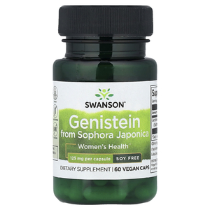 Swanson, Genistein from Sophora japonica, без сои, 125 мг, 60 растительных капсул