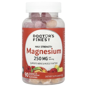 Doctor's Finest, Магний, малина и персик, 90 жевательных мармеладок (83 мг в 1 жевательной мармеладке)