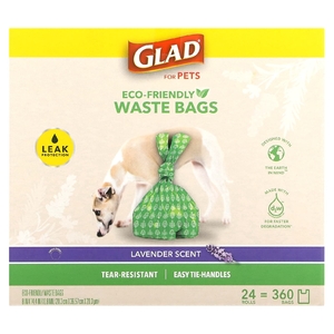 Glad for Pets, Экологичные пакеты для отходов, для домашних животных, лаванда, 360 пакетов (Товар снят с продажи) 
