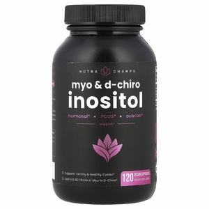 NutraChamps, Myo & D-хиро инозитол, 120 веганских капсул