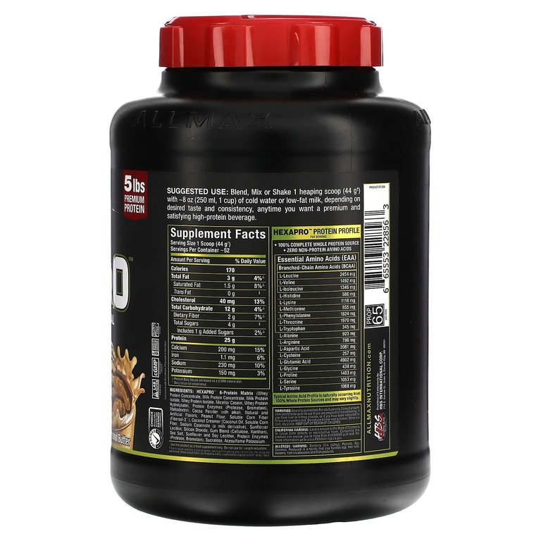 ALLMAX, Hexapro™, высокопротеиновая нежирная мука, шоколад и арахисовое масло, 2,27 кг (5 фунтов)