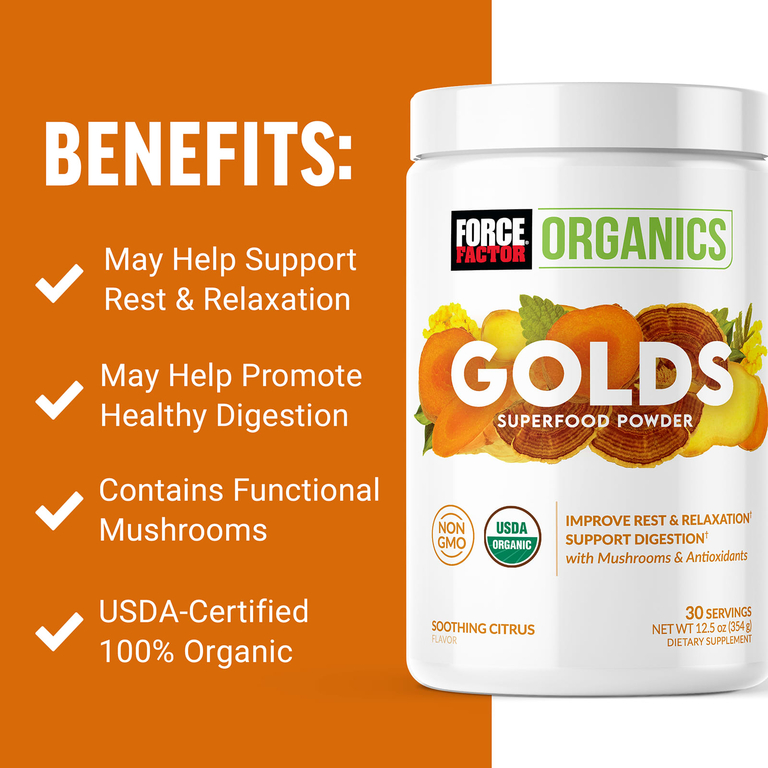 Force Factor, Organics, Golds, суперфуд в порошке, успокаивающий цитрус, 354 г (12,5 унции) (Товар снят с продажи) 