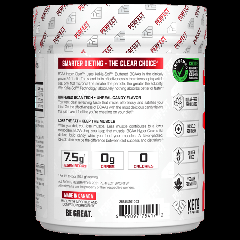 PERFECT Sports, BCAA Hyper Clear, арбузные конфеты с насыщенным вкусом, 310 г (10,9 унции)