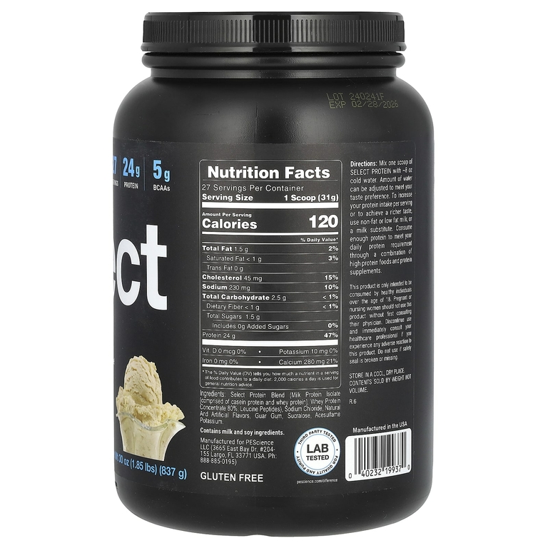 PEScience, Select Protein, изысканная ваниль, 837 г (1,85 фунта)