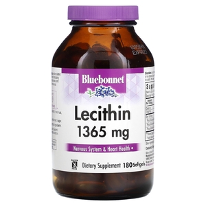 Bluebonnet Nutrition, натуральный лецитин, 1365 мг, 180 мягких желатиновых капсул