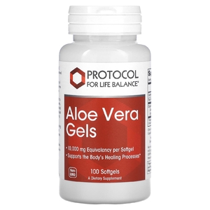 Protocol for Life Balance, Гели с алоэ вера, 10 000 мг, 100 капсул