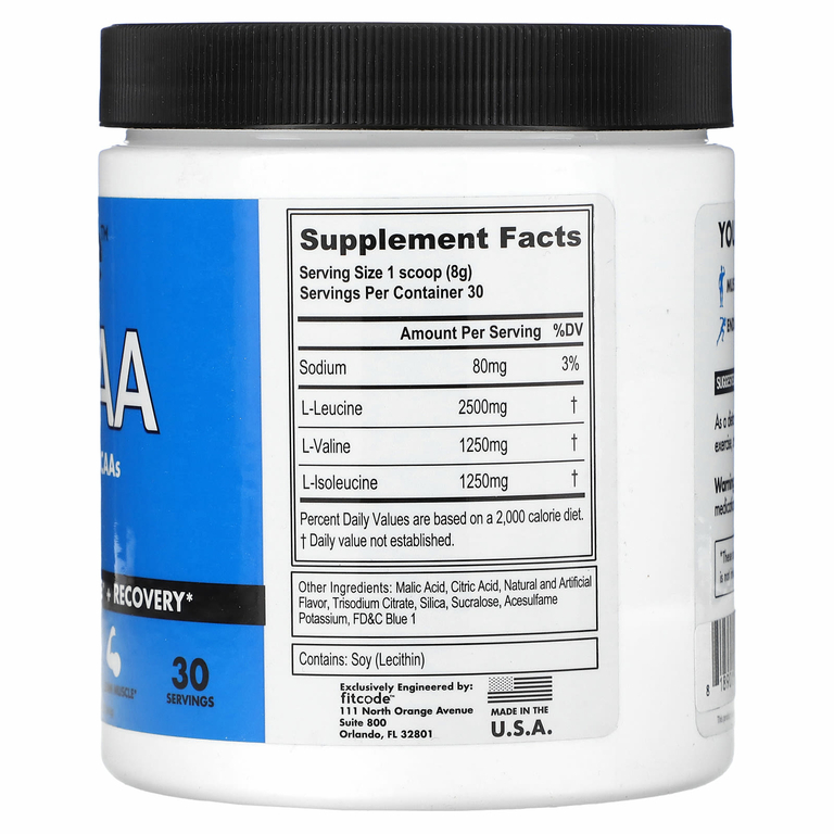 fitcode, BCAA, голубая малина, 240 г (8,5 унции)