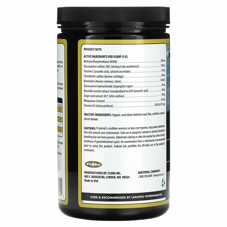 Flora, BiologicVet, BioJoint, для собак и кошек, натуральный, 400 г (14 унций)