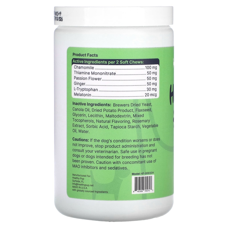 Healthy Pup, Healthy Calm, от беспокойства, для собак, 60 жевательных таблеток, 132 г (4,6 унции)