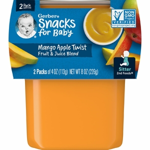 Gerber, Snacks For Baby, 2nd Foods, манго и яблоко, 2 пакетика, 113 г (4 унции) (Товар снят с продажи) 