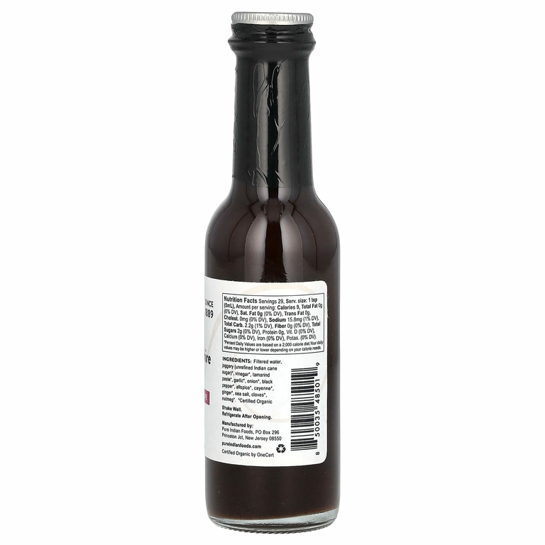 Pure Indian Foods, Органический вустерширский соус, 148 мл (5 жидк. унц.)