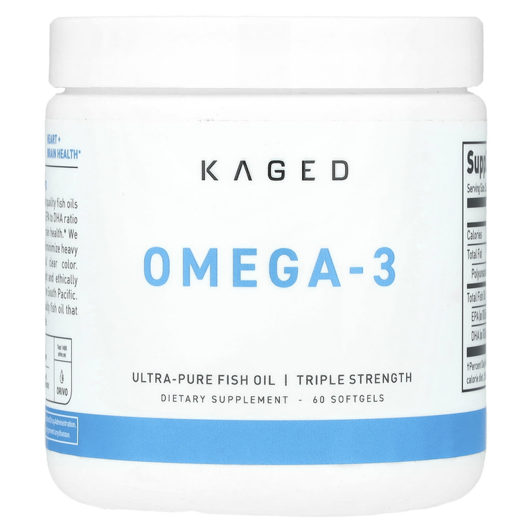 Kaged, Омега-3, тройная эффективность, 60 мягких таблеток
