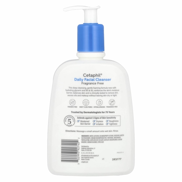 Cetaphil, Ежедневное очищающее средство для лица, без отдушек, 473 мл (16 жидк. унц.)