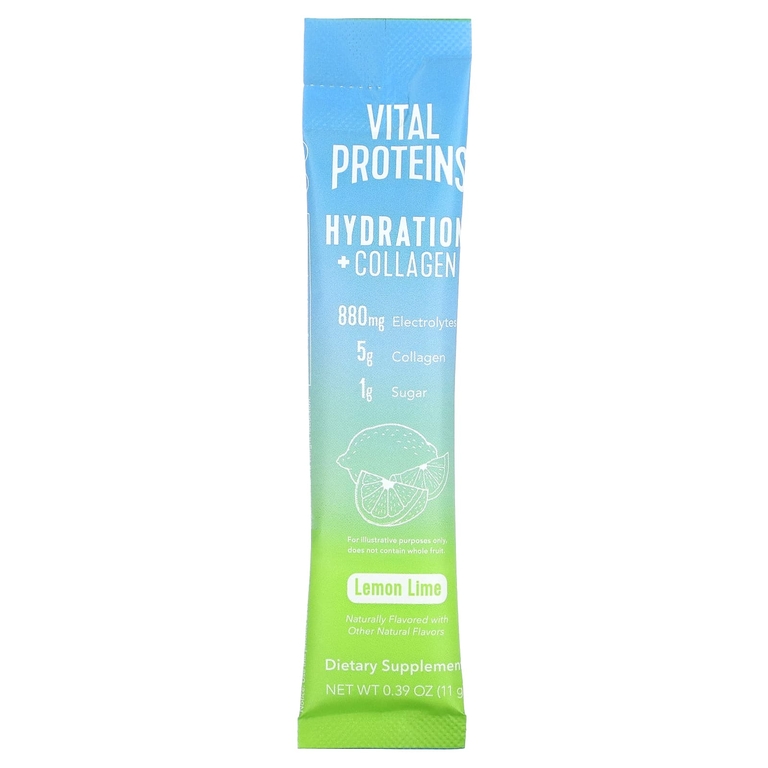 Vital Proteins, Hydration + Collagen, лимон и лайм, 7 пакетиков по 11 г (0,39 унции) (Товар снят с продажи) 