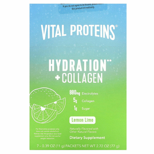 Vital Proteins, Hydration + Collagen, лимон и лайм, 7 пакетиков по 11 г (0,39 унции) (Товар снят с продажи) 