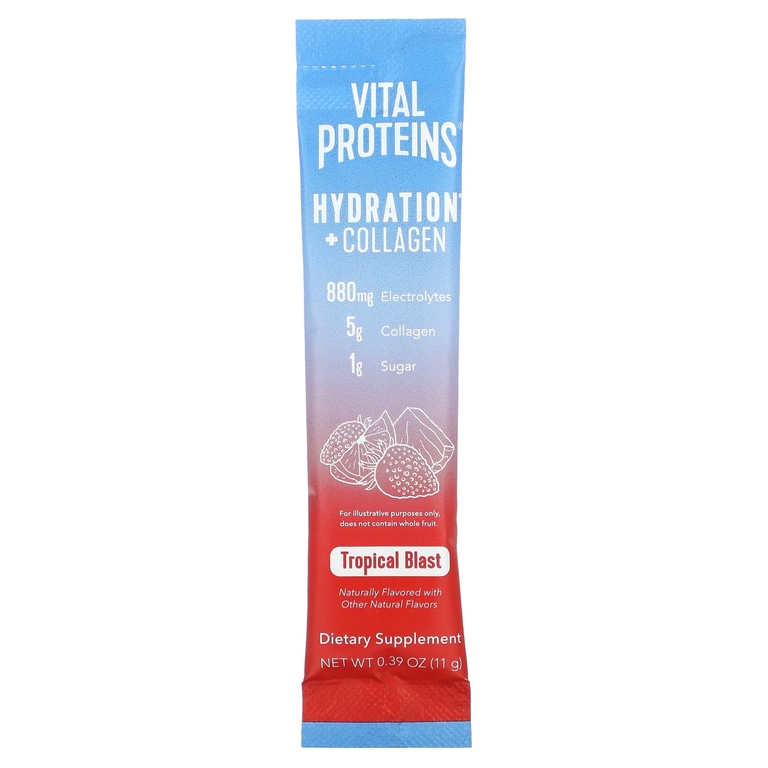 Vital Proteins, Hydration + Collagen, Tropical Blast, 7 пакетиков по 11 г (0,39 унции) (Товар снят с продажи) 