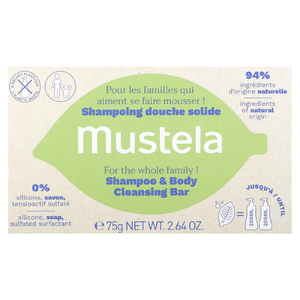 Mustela, Шампунь и мыло для очищения тела, без отдушек, 75 г (2,64 унции) (Товар снят с продажи) 