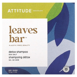 ATTITUDE, Leaves Bar, детокс-шампунь, морская соль, 113 г (4 унции) (Товар снят с продажи) 