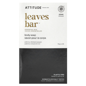 ATTITUDE, Leaves Bar ™, мыло для тела, пачули и черный перец, 113 г (4 унции)