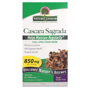 Nature's Answer, каскара, 90 вегетарианских капсул (425 мг в 1 капсуле)