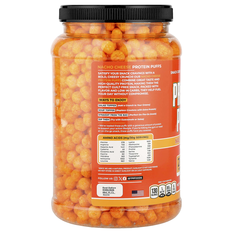 Twin Peaks, Protein Puffs, сыр начо, 300 г (10,6 унции)