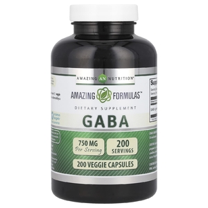 Amazing Nutrition, ГАМК, 750 мг, 200 растительных капсул