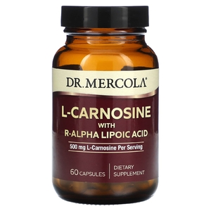 Dr. Mercola, L-карнозин с R-альфа-липоевой кислотой, 60 капсул