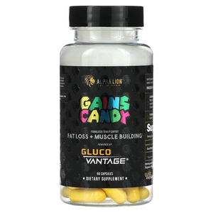 ALPHA LION, Gains Candy, Gluco Vantage, 60 капсул (100 мг в одной капсуле)