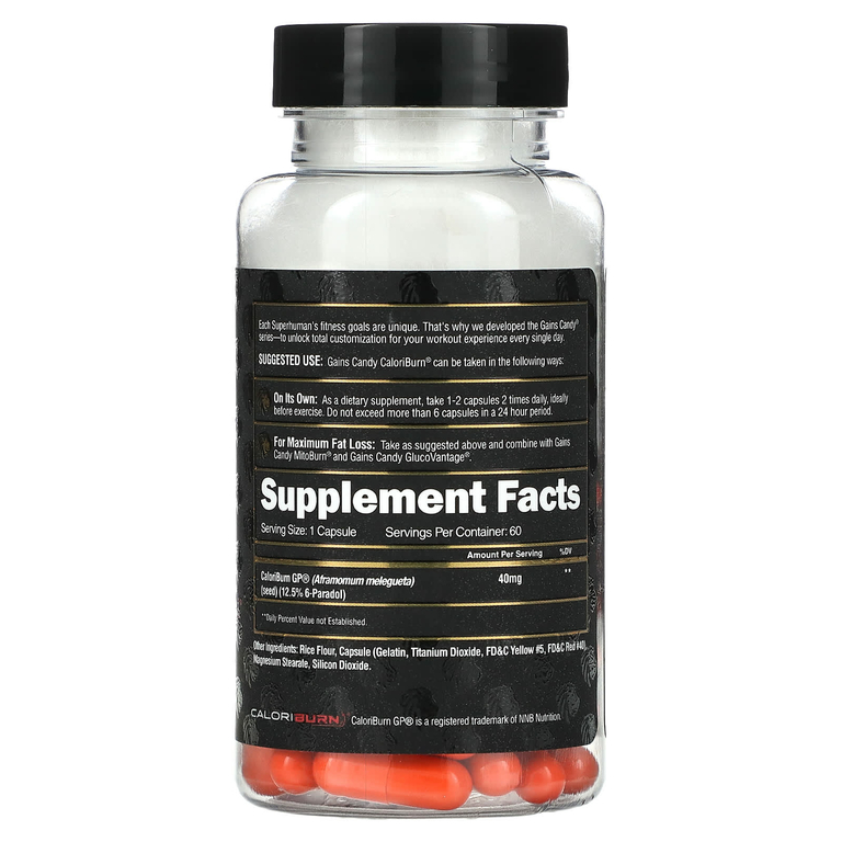 ALPHA LION, Gains Candy, CaloriBurn, 60 капсул (40 мг в 1 капсуле)