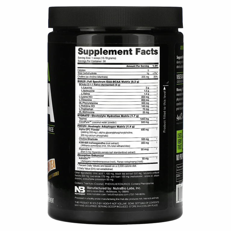 NutraBio, Alpha EAA, персиковый чай, 413 г (0,91 фунта)