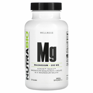 NutraBio, Mg магний, 120 капсул (100 мг на капсулу)