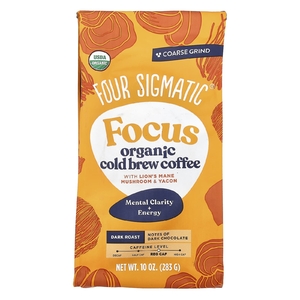 Four Sigmatic, Think, органический холодный кофе с ежовиком гребенчатым, грибами и яконом, крупного помола, темная обжарка, 340 г (12 унций)