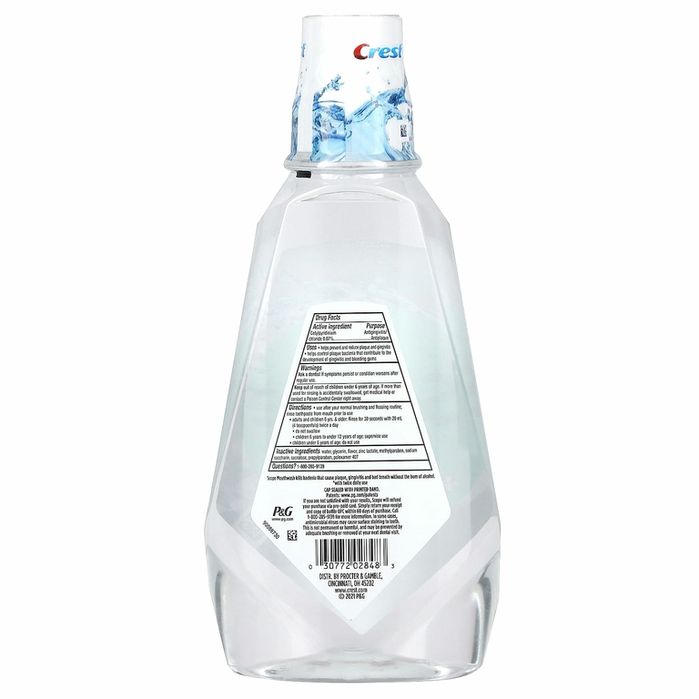 Crest, Scope, жидкость для полоскания рта на весь день, без спирта, чистая мята, 1 л (33,8 жидк. унц.) (Товар снят с продажи) 