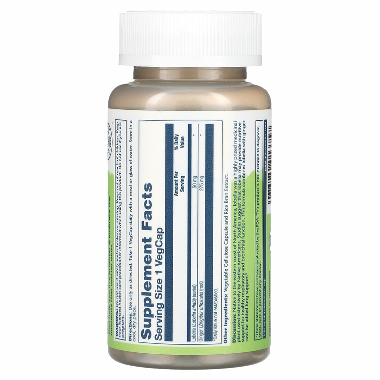Solaray, True Herbs Lobelia, 100 VegCaps