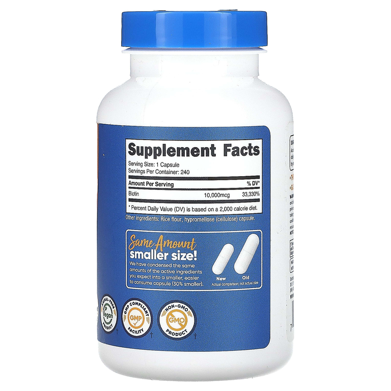 Nutricost, Биотин, 10 000 мкг, 240 капсул (Товар снят с продажи) 