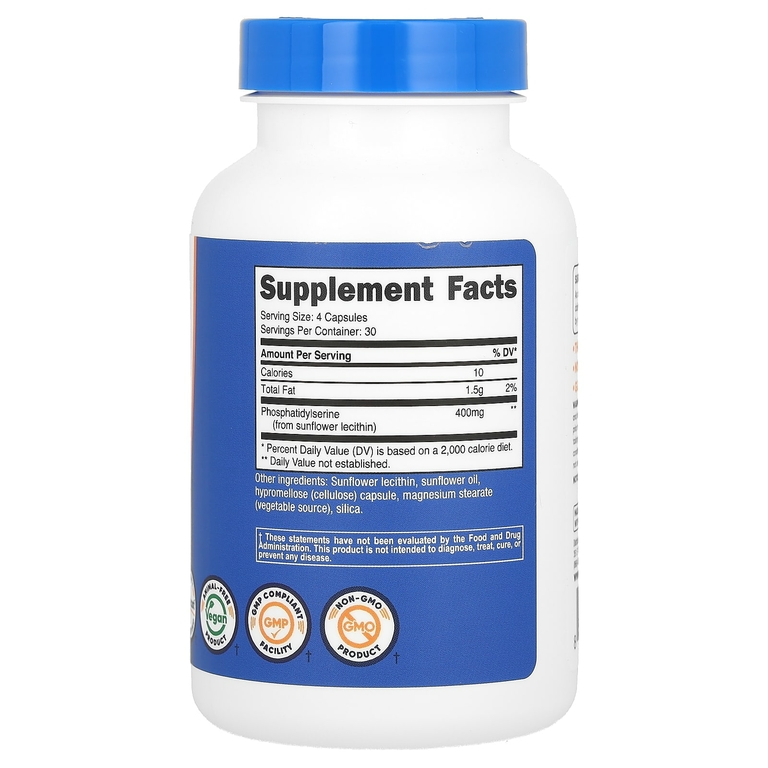 Nutricost, фосфатидилсерин, 120 капсул (100 мг в 1 капсуле)