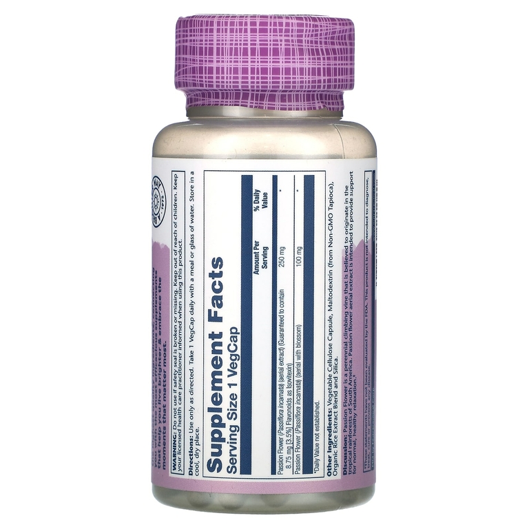 Solaray, Vital Extracts, Passion FLower, 60 растительных капсул