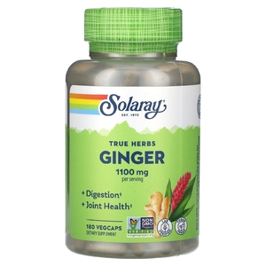 Solaray, True Herbs, имбирь, 1100 мг, 180 вегетарианских капсул (550 мг на капсулу)