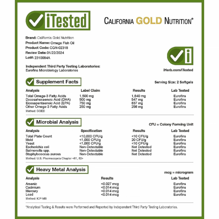 California Gold Nutrition, норвежский рыбий жир с омега 3, с ЭПК и ДГК, натуральный лимонный вкус, 180 капсул