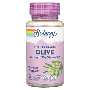 Solaray, Vital Extracts, оливковое масло, 250 мг, 60 растительных капсул