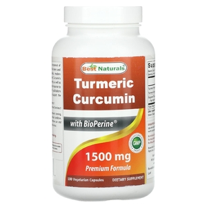 Best Naturals, куркумин, 1500 мг, 180 вегетарианских капсул (750 мг в 1 капсуле)