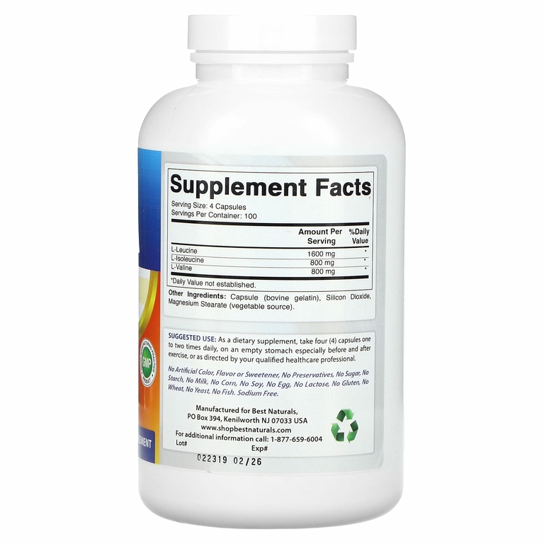 Best Naturals, BCAA, 3200 мг, 400 капсул (800 мг в 1 капсуле)