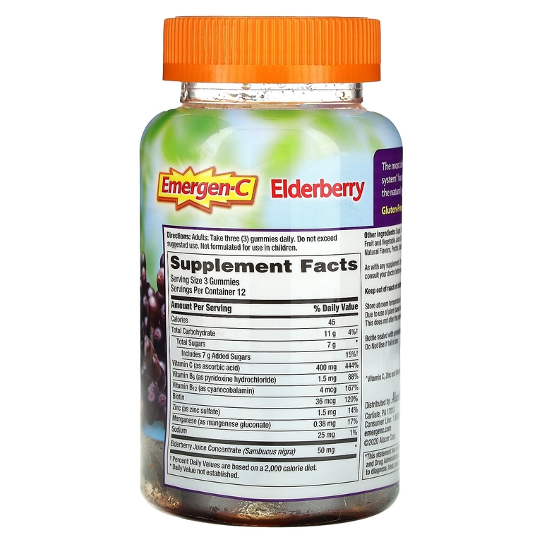 Emergen-C, жевательные мармеладки с бузиной, 36 шт.