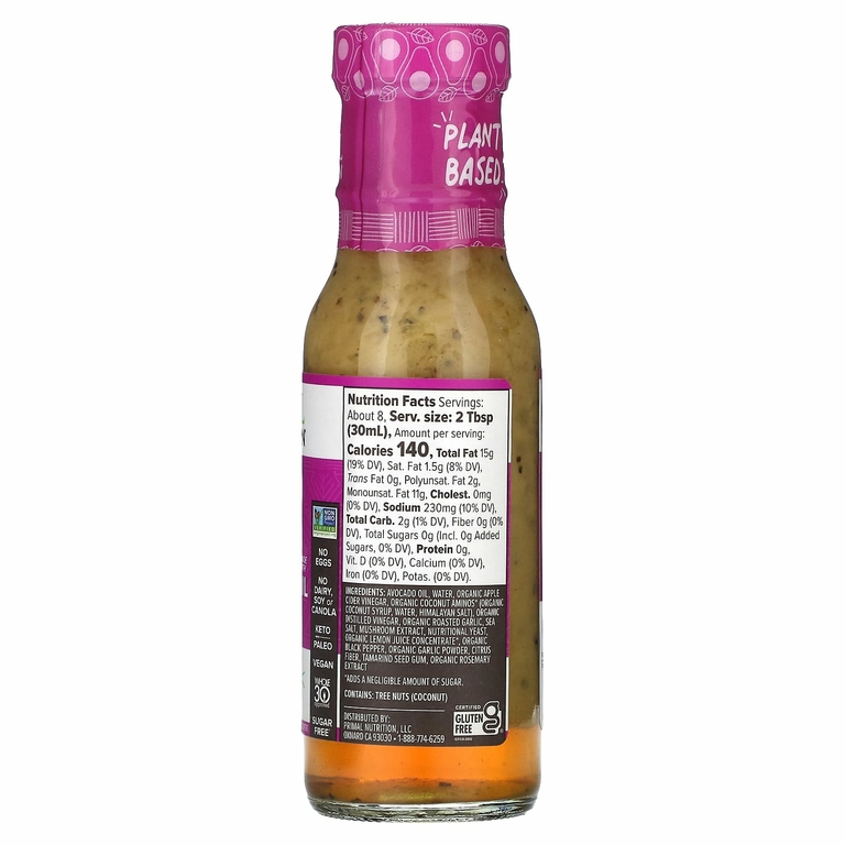 Primal Kitchen, Дрессинг и маринад «Цезарь» на растительной основе, 236 мл (8 жидк. унц.)