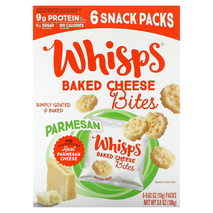 Whisps, Запеченные сырные кусочки, пармезан, 6 пакетиков, по 18 г (0,63 унции) (Товар снят с продажи) 