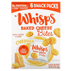 Whisps, Запеченные сырные укусы, чеддер, 6 пакетиков, по 18 г (0,63 унции) (Товар снят с продажи) 