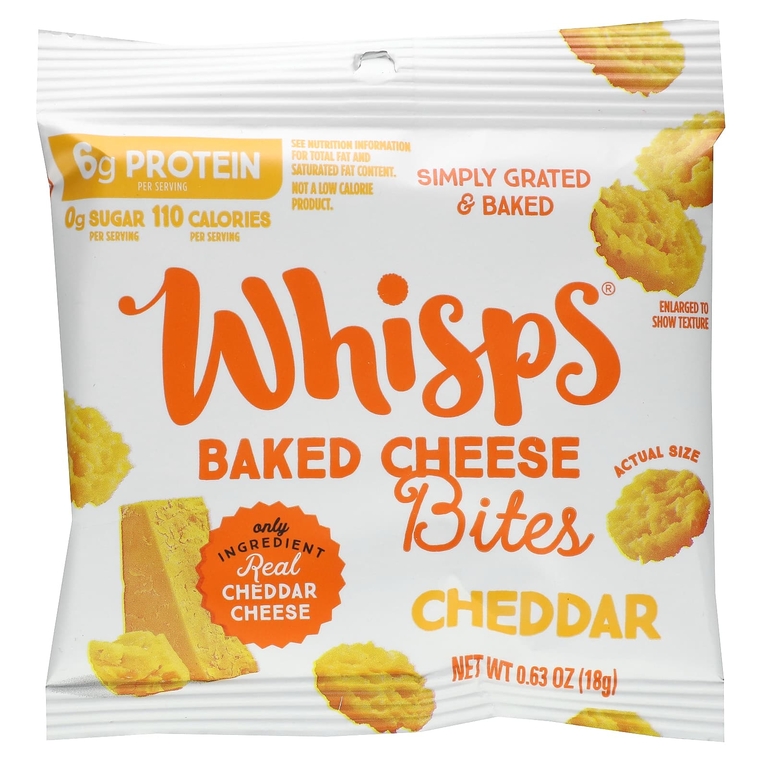 Whisps, Запеченные сырные укусы, чеддер, 6 пакетиков, по 18 г (0,63 унции) (Товар снят с продажи) 