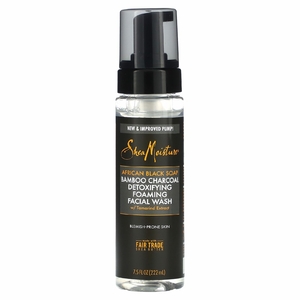 SheaMoisture, African Black Soap, очищающая пенка для умывания с бамбуковым углем и экстрактом тамаринда, 222 мл (7,5 жидк. унц.)