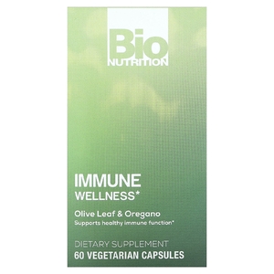 Bio Nutrition, Immune Wellness, листья оливы и орегано, 60 вегетарианских капсул